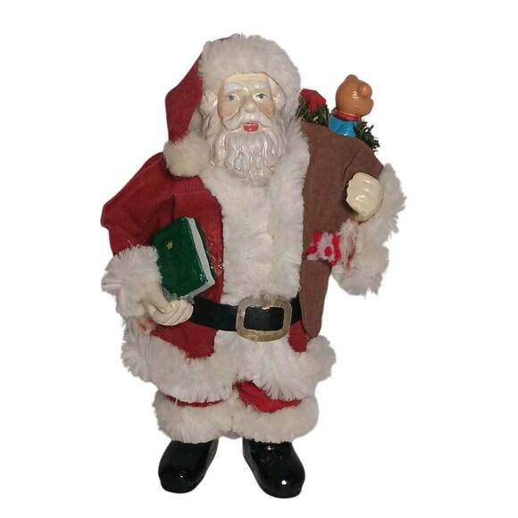 Vintage Santa Claus Paper Mache & Resin Figurine Decore Book Boy of Toys 7.5" - Picture 1 of 13